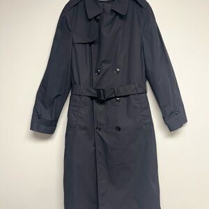 Men's Black Double-Breasted Trench Coat